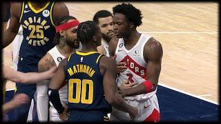 OG Anunoby Shoves Bennedict Mathurin  - Raptors vs Pacers