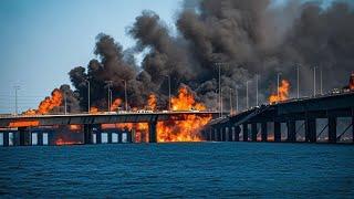 2 Minutes Ago: Ukrainian F-16 Destroys Crimean Bridge with 1-Ton Bomb!