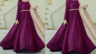 gown stitching/ long frock cutting stitching/ anarkali suit cutting/umbrella gown ki cutting stitch