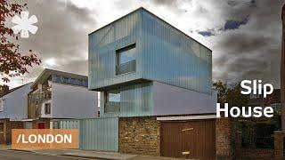 Minimal UK townhome blends glass, plywood, steel, concrete