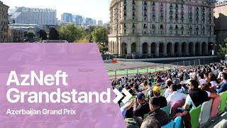 View from the Baku Street Circuit AzNeft Grandstand at the Azerbaijan Grand Prix.