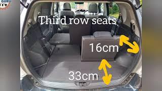 Toyota Corolla Verso / Toyota Verso Boot Dimensions in cm. @CarGuruDIY