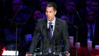 Rob Pelinka Speaks at A Celebration of Life for Kobe and Gianna Bryant