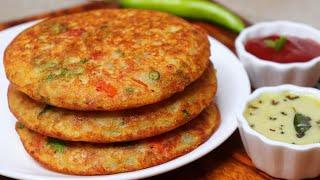 Simple Soft Fluffy Breakfast with 1 tsp Oil | Healthy Nutri Veggie Roastie Pancakes | Fluffy pancake