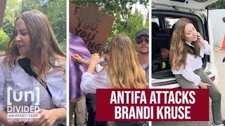 Antifa attacks Brandi Kruse outside ICE building near Seattle