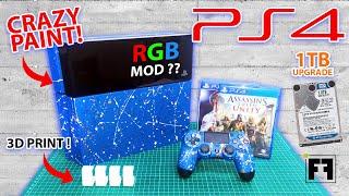 PLAYSTATION 4 Restoration PS4 ( Paint MOD , RGB MOD, DISC DRIVE REPAIR and UPGRADE )