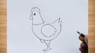 how to draw hen drawing easy step by step@aaravdrawingcreative1112