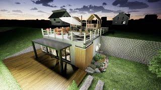 Kids Playground Small House Design (416 ft2 / 38.7 m2)