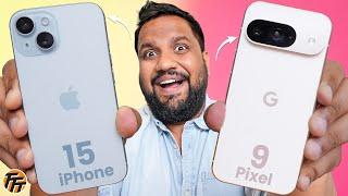 Pixel 9 vs iPhone 15 Full Comparison - Best Base Flagship எது? | Android vs iOS