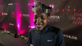 Faith Kipyegon after winning at 2024 Athlos