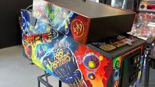 Stern Foo Fighters Pro pinball unboxing, gameplay and set up at Vanish Brewery in Leesburg, Va.