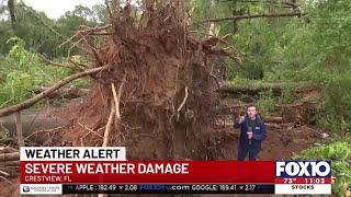 Severe weather damage in Crestview Florida