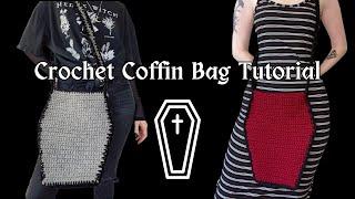 Crochet Coffin Bag Tutorial | Beginner Friendly Goth Crochet Pattern | Halloween Crochet Pattern