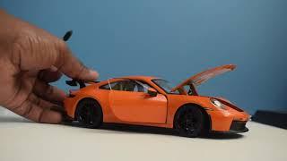 Unboxing Porsche 911 GT3 Diecast Model Car Scale 1:24 (Awesome Features)