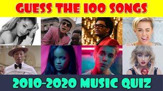 Guess the Song | 2010-2020 Music Quiz | 100 Songs!