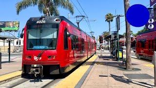 San Diego Trolley Blue Line Train Full Ride San Ysidro to Westfield UTC via Downtown