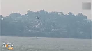 IAF MI-17 Helicopter Joins Forces to Battle Nainital Fire, Draws Water from Bhimtal Lake | News9