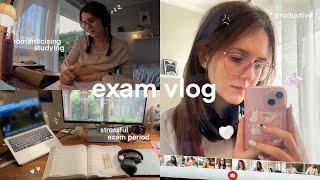 EXAM vlog ️ romanticising studying, stressful exam period, productive days & balancing uni life