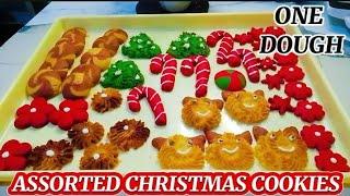 How to make Assorted Christmas Cookies using one dough|Easy cookie recipe