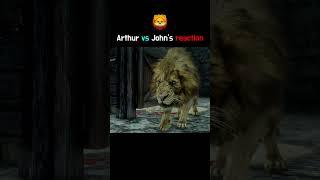 Arthur vs John's reaction to a real lion  #viral  #ArthurMorgan #rdr2 #JohnMarston #shorts #edit