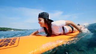 Vanessa Hudgens and Ashley Greene Surf in Oakley's Learn to Ride Event at Oakley Pro Bali