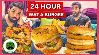 24 Hour Eating Burger From Wat A Burger Food Challenge | Veggie Paaji