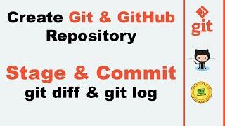 Create Git & GitHub Repository + Staging | Commit | Push | Diff | Log