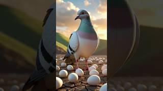 The story of the pigeon who built nest on top of a tower and then laid lots of eggs#pigeon #ai