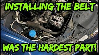 Replacing An Alternator & Serpentine Belt While All Alone At The Shop. 2013 Honda Civic