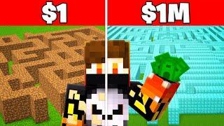 $1 vs $1,00,000 Security Maze In Minecraft....