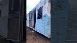 Turning a vintage camper into a chicken coop and a homestead shed. #chickencoop #homesteading #diy