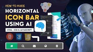 How to Create Horizontal Icon Bar using AI - Web Design with AI Tool - HTML , CSS , JAVASCRIPT