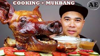 ROASTED PORK HEAD | LECHON ULO NG BABOY | COOKING + MUKBANG SEGMENT | ALFIE EATS