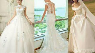 BEAUTIFUL WHITE WEDDING DRESSES COLLECTION 2019 || WHITE BRIDAL GOWNS/FROCKS