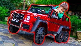 Funny tema and his Funny Videos for kids. Artem Ride on toys, cars, kids tractor