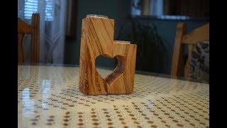 Making Wooden Heart Shaped Candle Holder