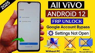 Vivo Android 12 Frp Unlock 2025 Setting Not Open | All Vivo Google/Frp Bypass Android 12 Without Pc