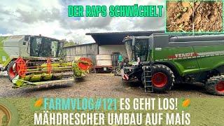 FarmVlog#121 Mähdrescher Umbau geht los! Bereit machen für den Körnermais