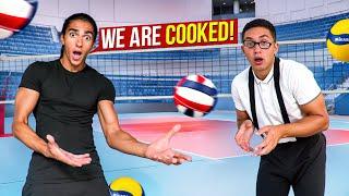 NERD vs VOLLEYBALL TEAM - they UNDERESTIMATED him!