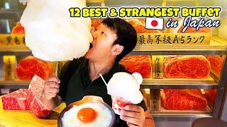 Top 12 BEST & STRANGEST All You Can Eat BUFFETS in Japan