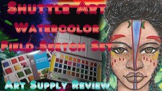 Art Supply Unboxing and Review 9:  Shuttle Art Watercolor Field Sketch Set *Such a disapointment*