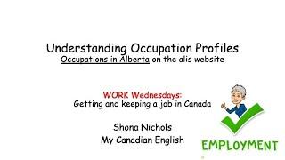 Understanding OCCUPATION PROFILES on alis website (employment, English skills)