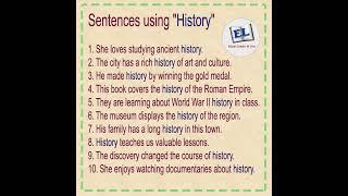 "History" meaning with example sentences | Learn English Vocabulary #english #wordoftheday #english