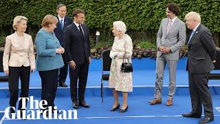 'Enjoying yourself?': Queen jokes with G7 leaders in family photo