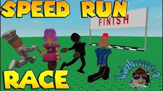 Speed RUN RACE in 4 fastest Scary Obby games! Escape Mr Funny, Miss Ani-Tron, Siren Cop & Papa Pizza