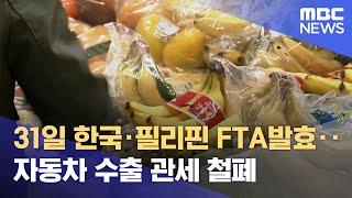 31일 한국·필리핀 FTA발효‥자동차 수출 관세 철폐 (2024.12.26/12MBC뉴스)