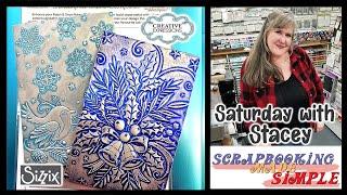 568 3D Embossing Folder Techniques with Creative Expressions, Sizzix Luster Wax & Satin Cardstock