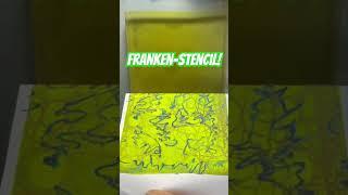 FRANKEN-STENCIL! Created using Yupo off cuts! #mixedmediaart #gelprinting #stencils #shortsvideo