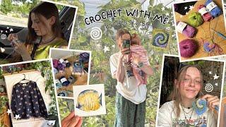 crocheting over 80 spiral squares  | a crochet with me vlog