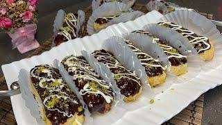 How to make the best Eclair | طرز تهیه شیرینی فرانسوی اکلر